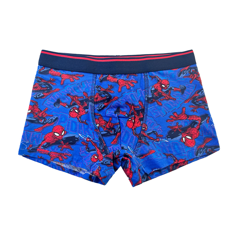 เด็กทารกสีน้ำเงิน Spider-Man พิมพ์ความสะดวกสบายขั้นพื้นฐาน Boy Underpants สีความคมชัดสี