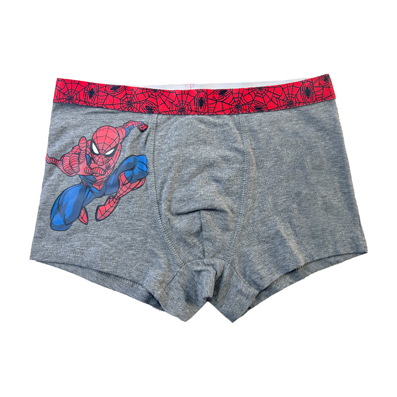Boy Underpants Spiderman Print Color ความคมชัดของเด็กสีเทาลูกน้อยความสะดวกสบายพื้นฐาน