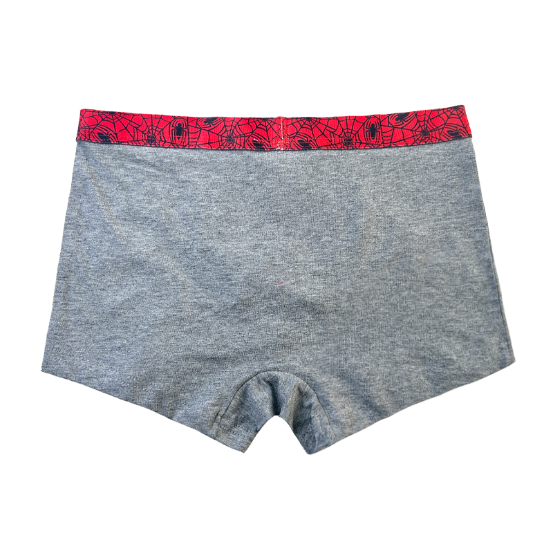 Boy Underpants Spiderman Print Color ความคมชัดของเด็กสีเทาลูกน้อยความสะดวกสบายพื้นฐาน