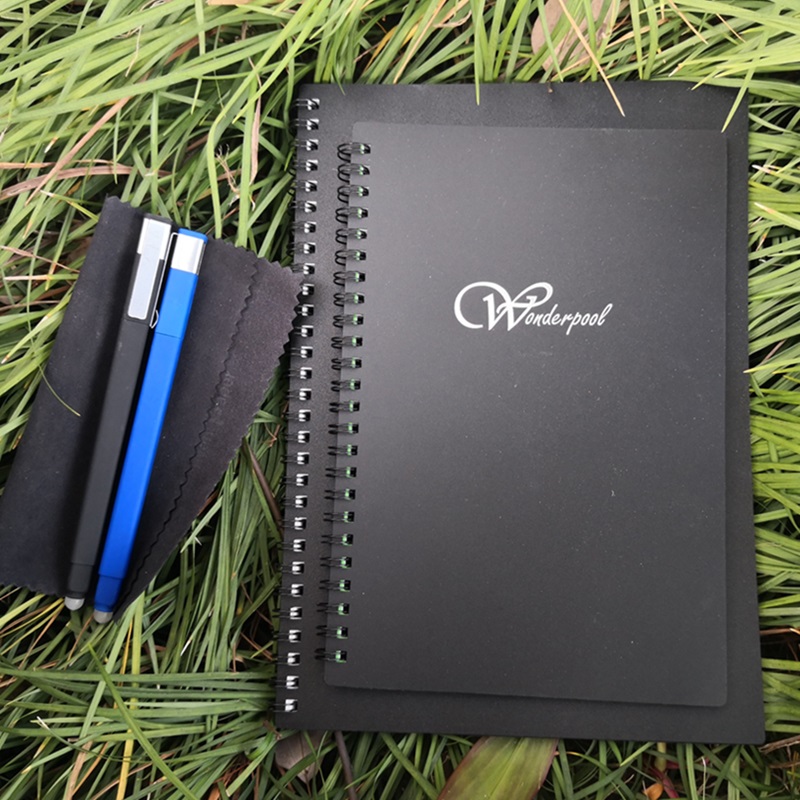 สมุดบันทึกเกลียวที่ใช้ซ้ำได้ -Wirebound Black Hardcover Writing Journals Recyclability Journals