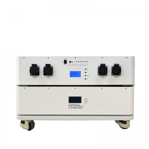 ที่เก็บพลังงานบ้านพลังงานที่วางซ้อนกันได้ 10kWh แบตเตอรี่ลิเธียมแบตเตอรี่ 51.2V 190A พร้อมอินเวอร์เตอร์ 6000W