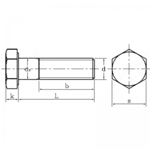 น๊อตหกเหลี่ยมเหล็กกล้าคาร์บอนคลาส 12.9