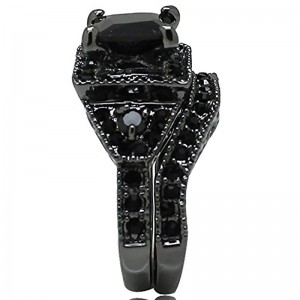 Hongde Black ONYX Princess CUT ครบรอบงานแต่งงานแหวนเพชรสำหรับผู้หญิงสำหรับ Man