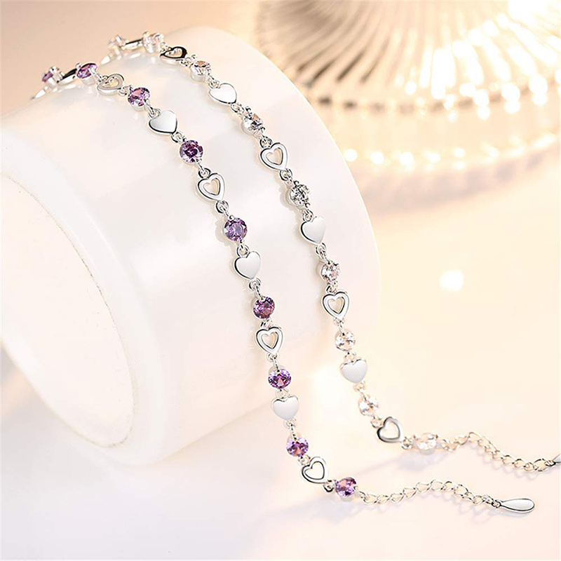 Hongde Love Heart Charm สร้อยข้อมือกำไลข้อมือสร้อยข้อมือ