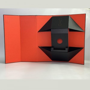 กล่องไวน์แบบพับได้สีแดงและสีดำอันหรูหรา