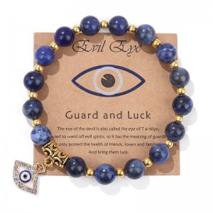 ปีศาจหงเต๋อ\\\'s Eye Guardian Bracelet สร้อยข้อมือหินธรรมชาติ