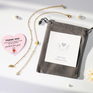 สร้อยข้อมือหัวใจทองคำ Hongde 18K Gold Plated Letter A-Z สร้อยข้อมือเริ่มต้น สร้อยข้อมือหัวใจ สแต็ค