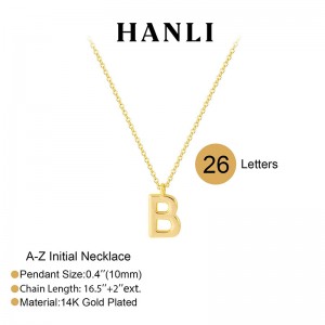 Hongde 14K Gold Plated A-Z สร้อยคอเริ่มต้น สร้อยคอเริ่มต้นสำหรับผู้หญิง - สร้อยคอตัวอักษร Dainty Letter ชุบทอง 14k ตัวอักษรเรียบง่าย A-Z สร้อยคอ Mono...