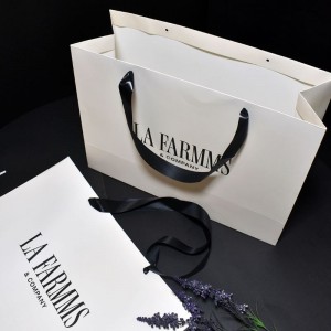 กระเป๋าคราฟท์หูหิ้วริบบิ้นหรูหรา