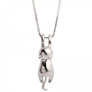 Silver Cat Charm สร้อยคอ S.Leaf เงินสเตอร์ลิงแมวสำหรับผู้หญิงเครื่องประดับแมวสำหรับผู้หญิงเครื่องประดับแมวสำหรับผู้หญิง Cat Mom Lover ของข...