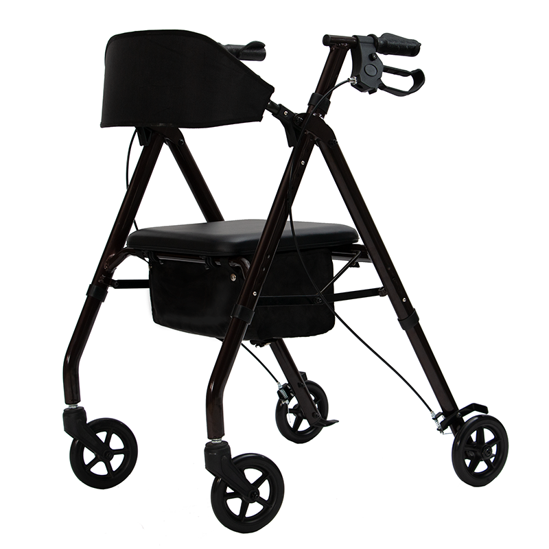 Rollator ด้านหลังกว้างสีดำ
