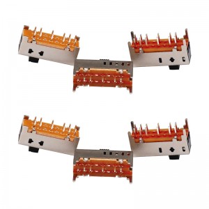 สวิตช์สไลด์ SS25D01 Double-แถว 12-สวิตช์เลื่อนพินผลิตภัณฑ์อิเล็กทรอนิกส์สวิตช์สไลด์แนวตั้งแนวตั้ง