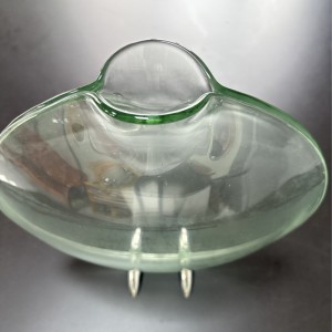 Zhongtai Stainless Steel Fish รูปทรงโค้งโค้งสูงรอบสูง-แจกันโปร่งใสพร้อมฐานโลหะ 23 ซม. สำหรับการจัดดอกไม้